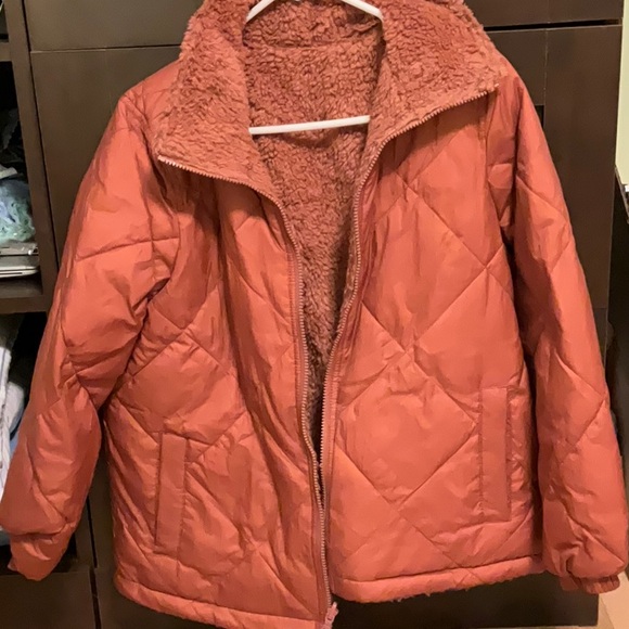 Madewell Rust Shearling Reversible Jacket - Picture 4 of 8